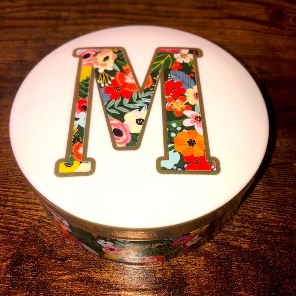 Home Goods “M” Initial Ceramic Jewelry Box